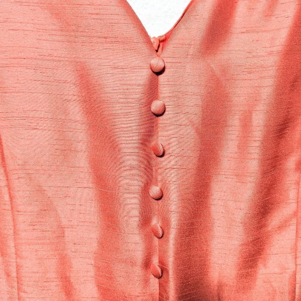 UJA UN JOUR AILLEURS Orange Coral Sheath Dress 16 - Picture 3 of 9